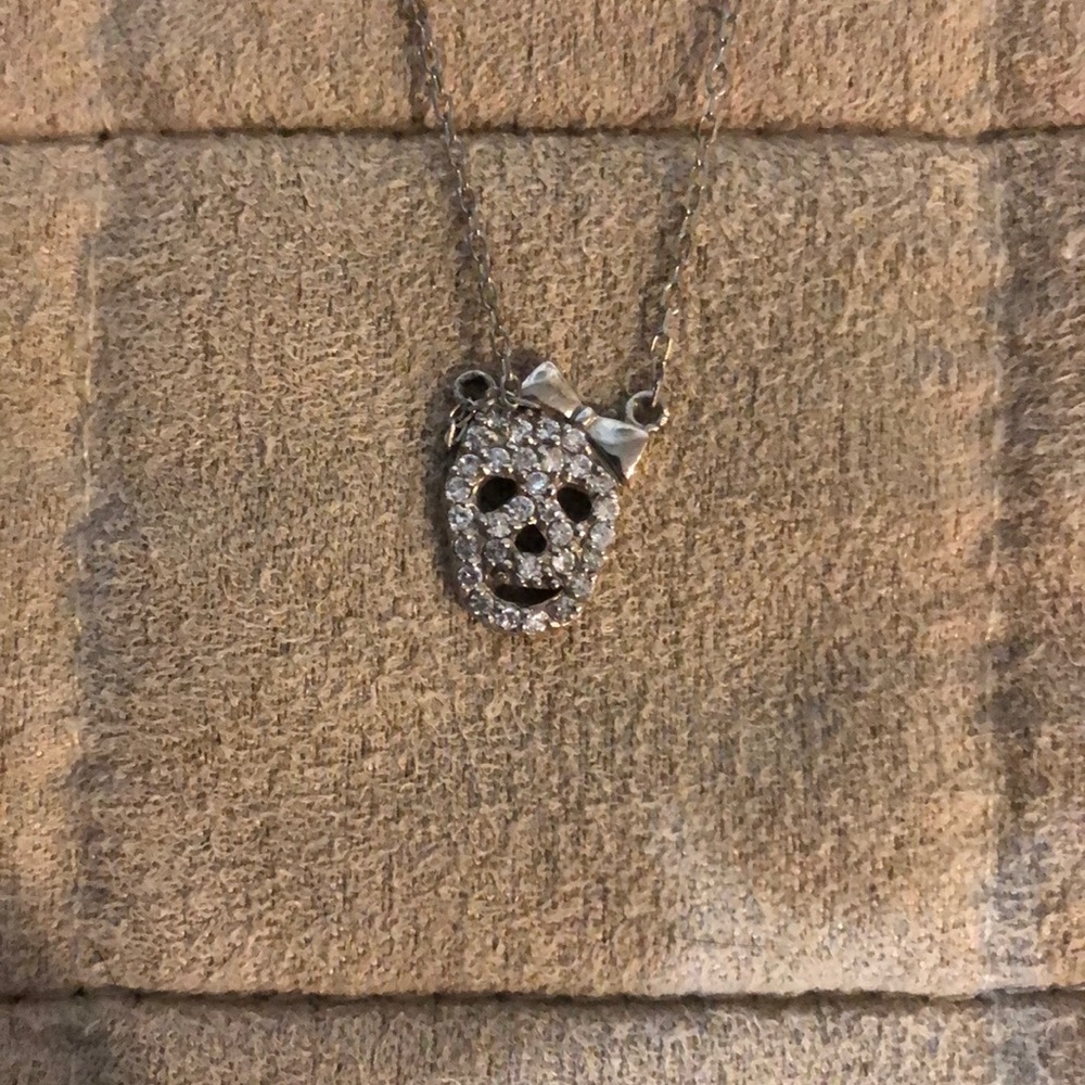 Skull with Bow Necklace